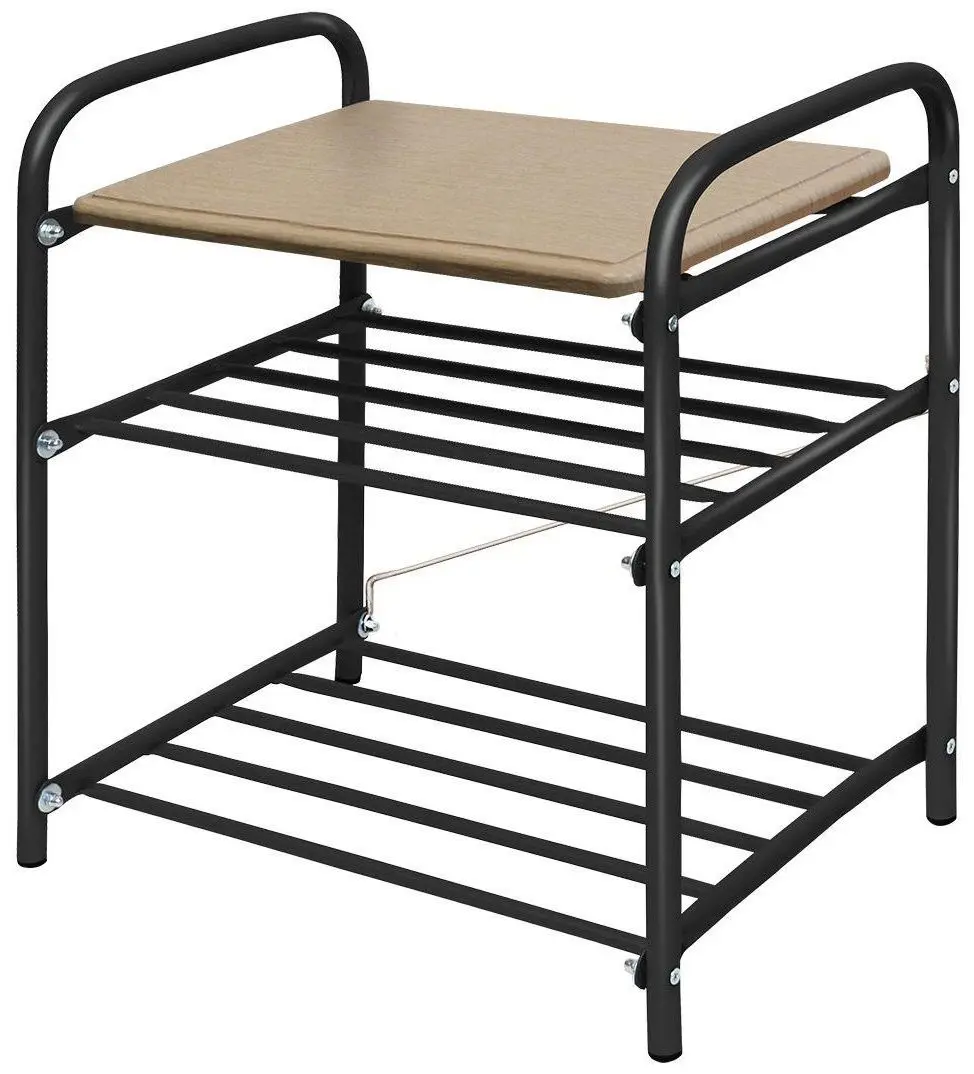 Bancheta-etajera pentru incaltaminte Nika B2 (Black/White)