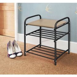 Bancheta-etajera pentru incaltaminte Nika B2 (Black/White)