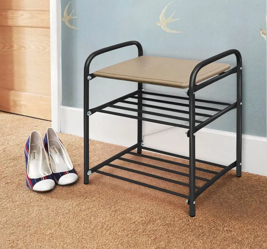 Bancheta-etajera pentru incaltaminte Nika B2 (Black/White)