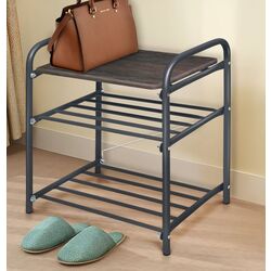 Bancheta-etajera pentru incaltaminte Nika B2 (Dark Chalet Oak) Thumb