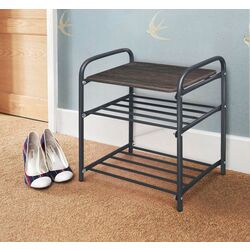 Bancheta-etajera pentru incaltaminte Nika B2 (Dark Chalet Oak)