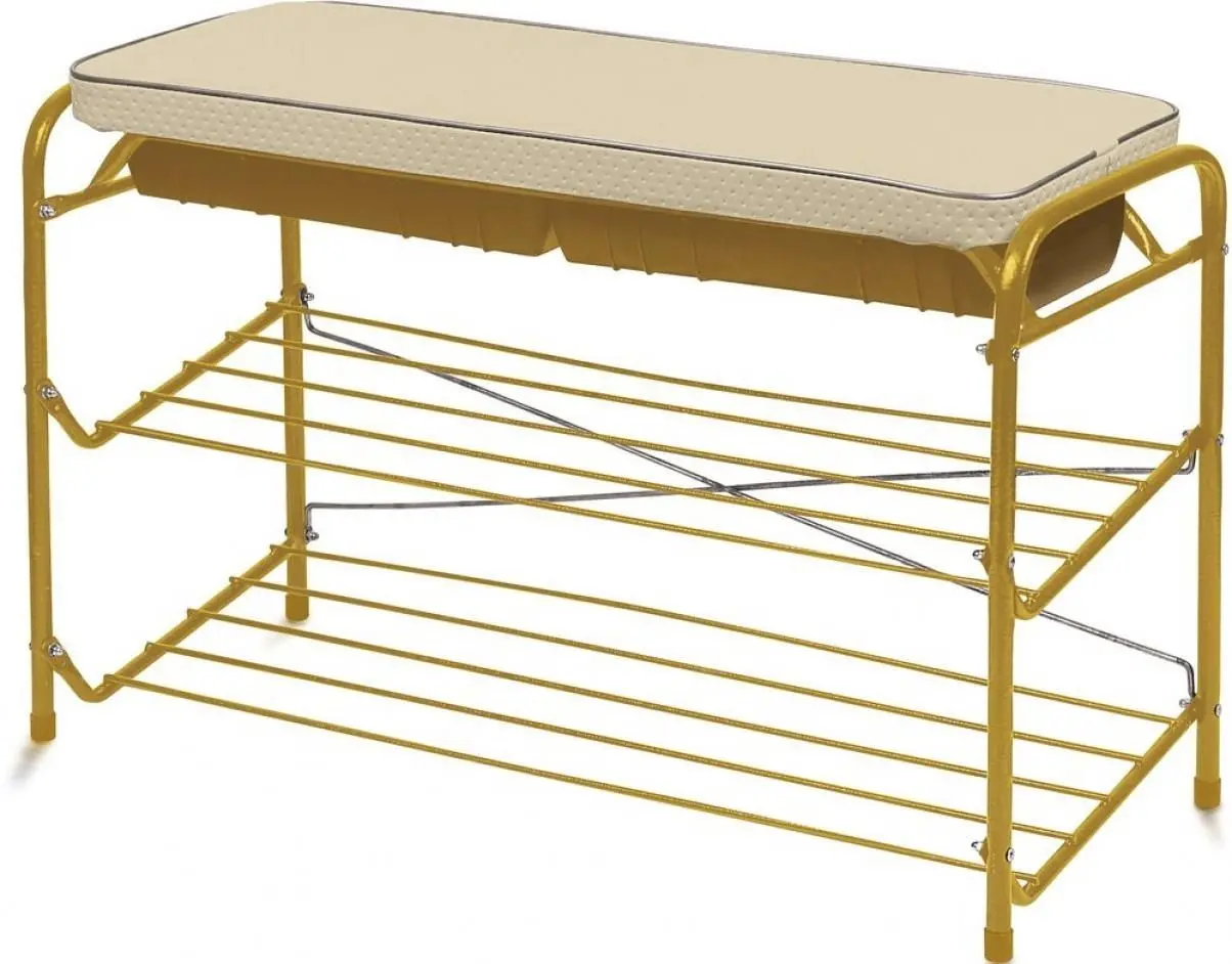 Etajera pentru incaltaminte Nika ЭТП3/3 cu sertar (Ivory/Gold)