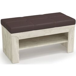 Тумба-Банкетка Олмеко Лючия 33.21 (Бетон Пайн Белый/Венге/Коричневый)