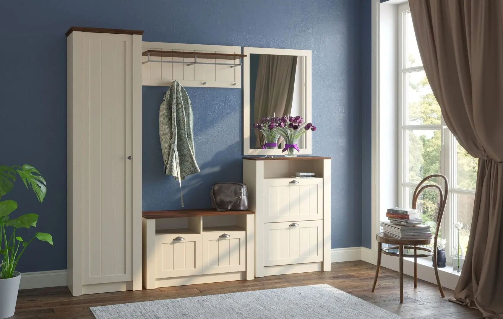 Тумба для обуви Олмеко Прованс 37.18 (Бежевый/Дуб Кальяри) - 3