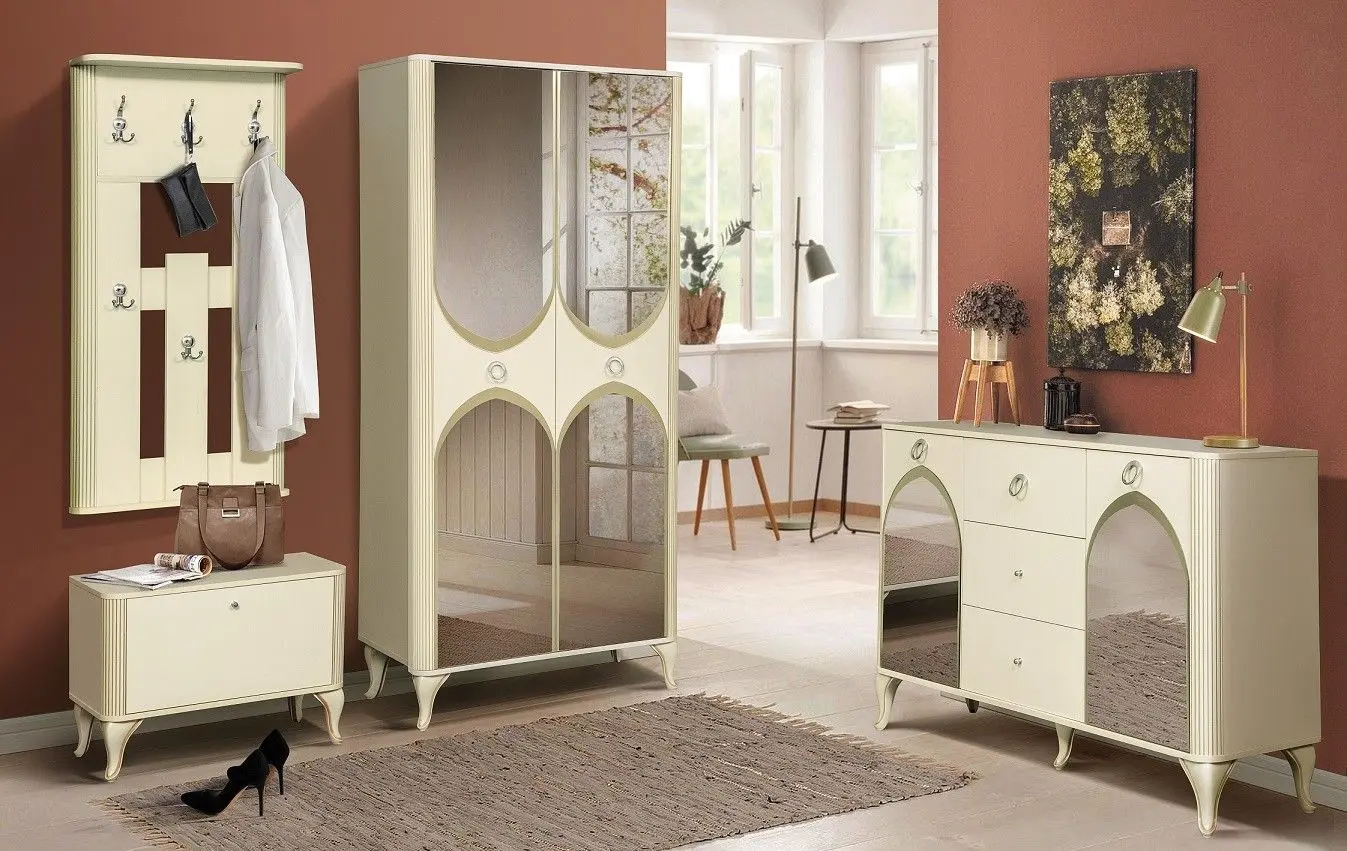 Тумба для обуви Олмеко Стефани 43.20 (Бежевый/Слоновая Кость Патина)