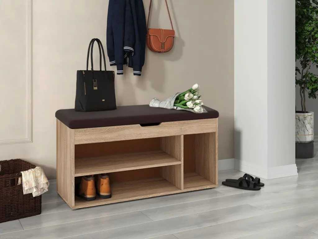 Bancheta pentru incaltaminte Пехотин B-8 (Sonoma Oak/Brown)