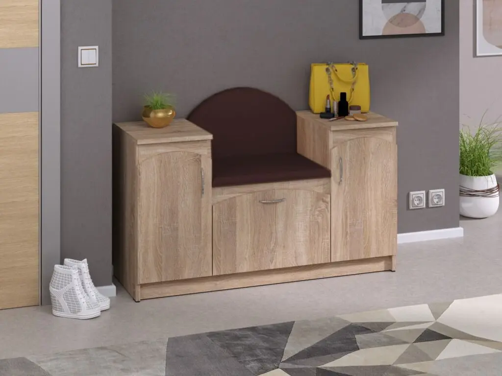 Tumba pentru incaltaminte Пехотин B-4 (Sonoma Oak/Brown)