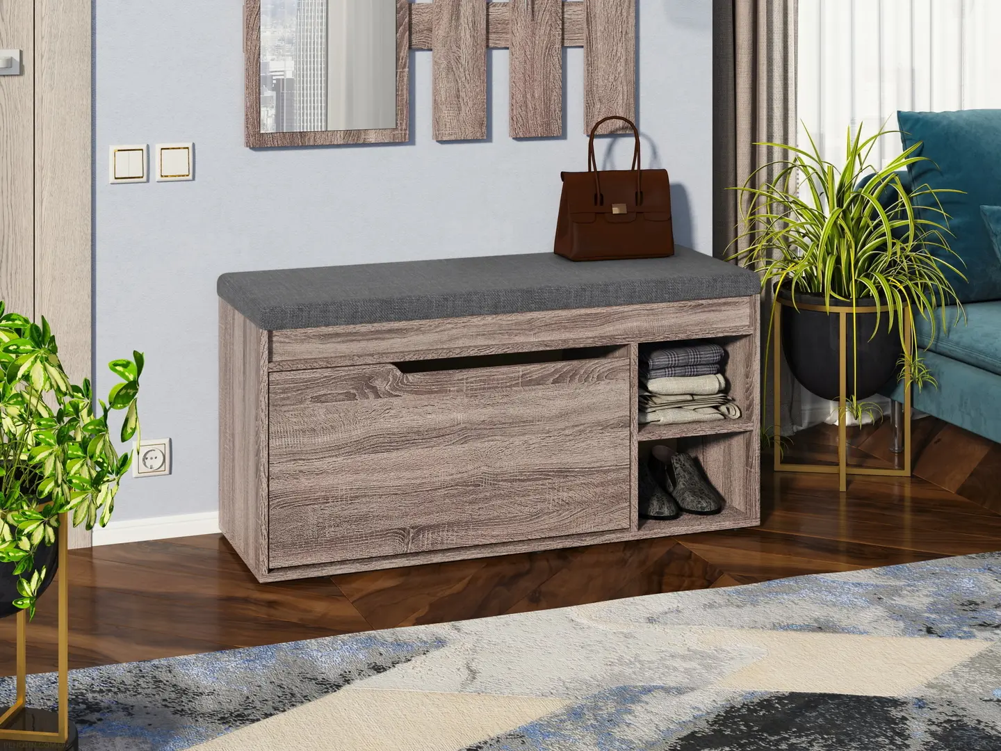 Tumba pentru incaltaminte Пехотин B-4A (Truffle/Savana Dark Grey)