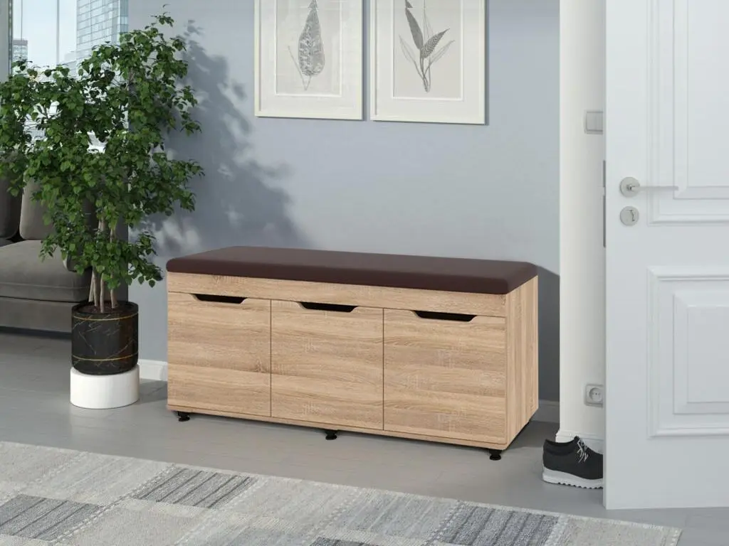 Тумба для обуви Пехотин Б-6 (Дуб Сонома/Коричневый)