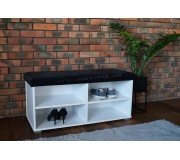 Tumba pentru incaltaminte Prime Furniture Megi 100 (White/Black)