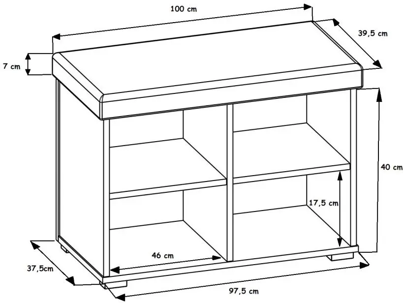 Тумба для обуви Prime Furniture Megi 100 (White/Black) - 3