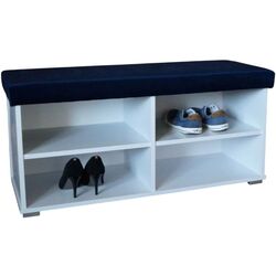 Tumba pentru incaltaminte Prime Furniture Megi 100 (White/Blue) Thumb