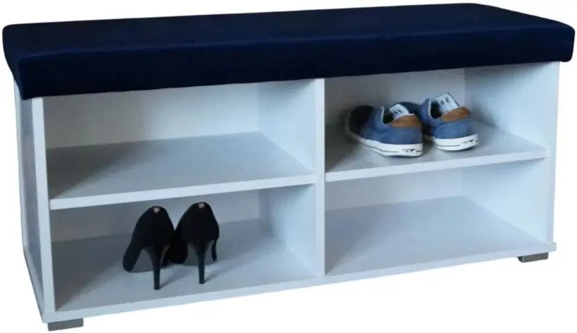 Tumba pentru incaltaminte Prime Furniture Megi 100 (White/Blue) - 2