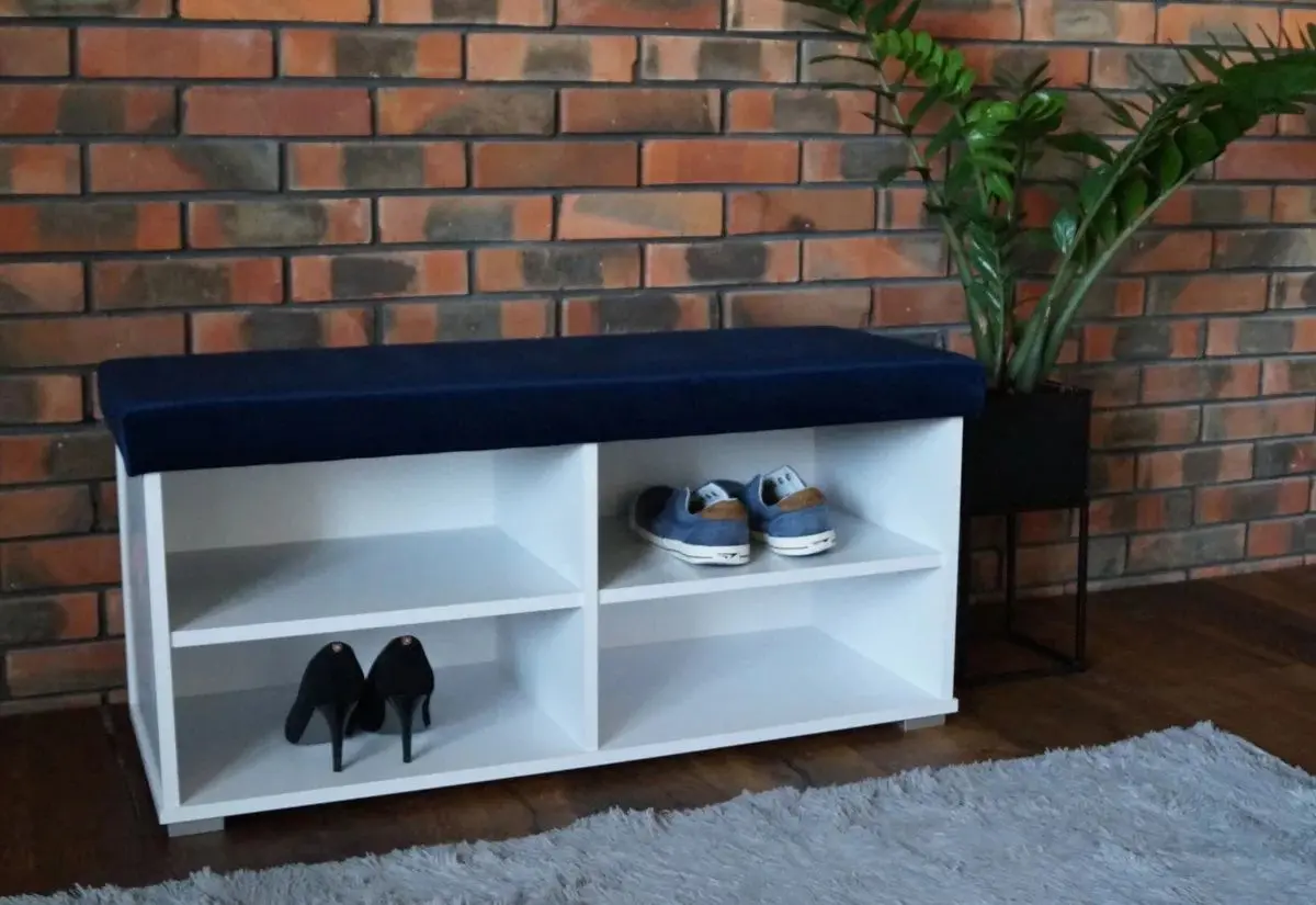 Tumba pentru incaltaminte Prime Furniture Megi 100 (White/Blue)