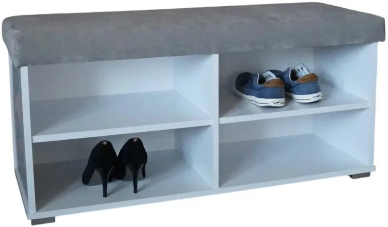 Tumba pentru incaltaminte Prime Furniture Megi 100 (White/Gray) - 2