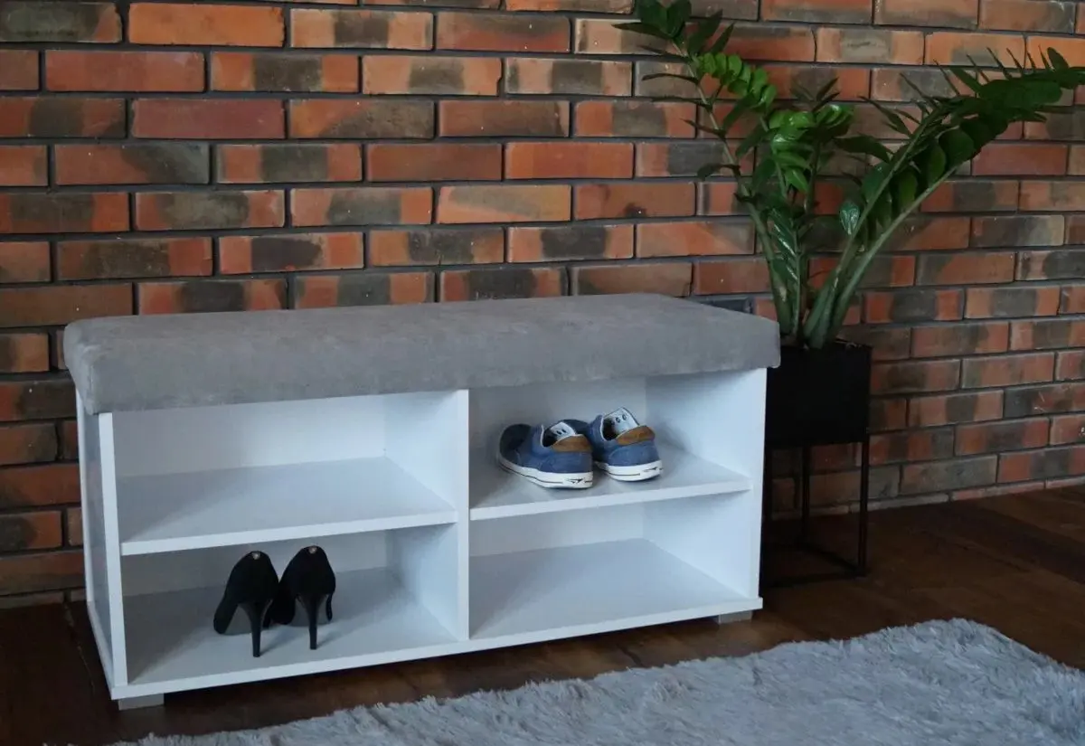 Tumba pentru incaltaminte Prime Furniture Megi 100 (White/Gray)