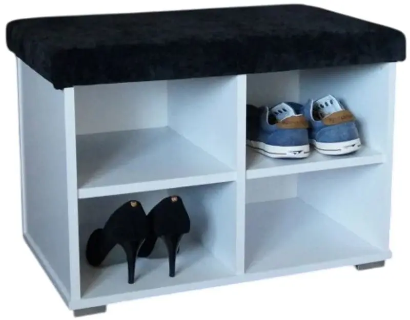 Tumba pentru incaltaminte Prime Furniture Megi 65 (White/Black) - 2