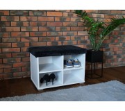 Tumba pentru incaltaminte Prime Furniture Megi 65 (White/Black)