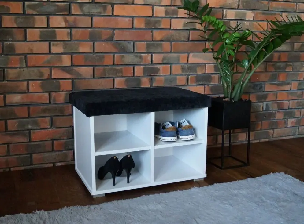 Tumba pentru incaltaminte Prime Furniture Megi 65 (White/Black)