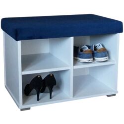 Tumba pentru incaltaminte Prime Furniture Megi 65 (White/Blue) Thumb