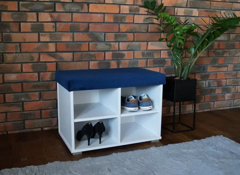 Tumba pentru incaltaminte Prime Furniture Megi 65 (White/Blue)