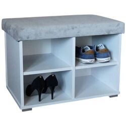 Tumba pentru incaltaminte Prime Furniture Megi 65 (White/Gray) Thumb