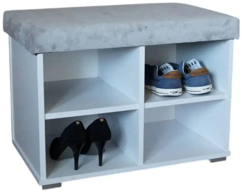 Tumba pentru incaltaminte Prime Furniture Megi 65 (White/Gray) - 2