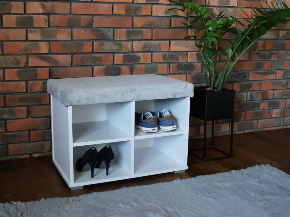 Tumba pentru incaltaminte Prime Furniture Megi 65 (White/Gray)