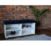 Tumba pentru incaltaminte Prime Furniture Megi Pik 100 (White/Blue)