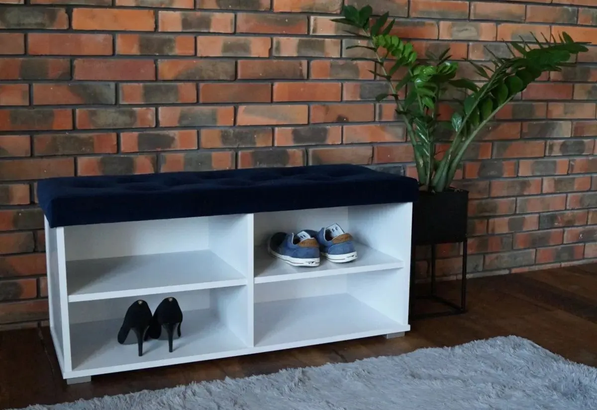 Тумба для обуви Prime Furniture Megi Pik 100 (White/Blue)