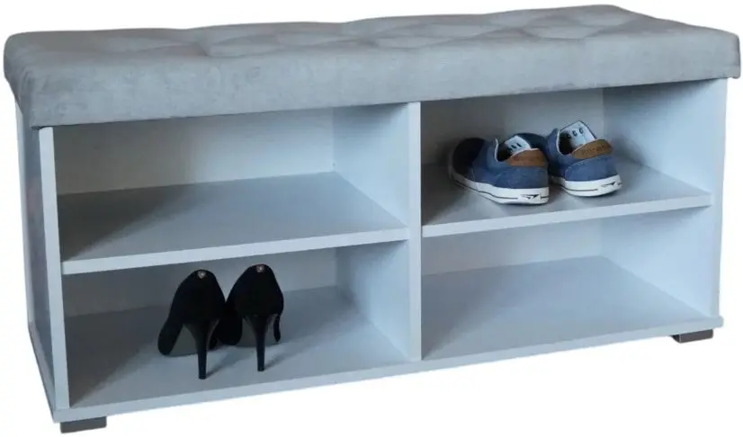 Tumba pentru incaltaminte Prime Furniture Megi Pik 100 (White/Gray) - 2