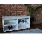 Tumba pentru incaltaminte Prime Furniture Megi Pik 100 (White/Gray)