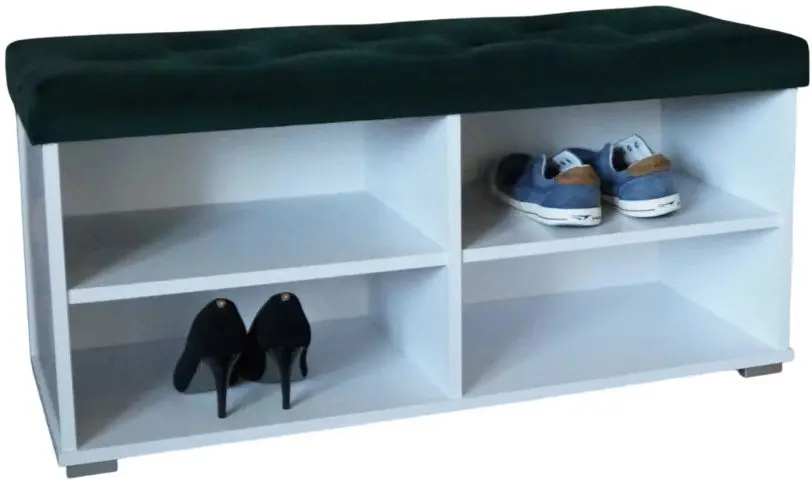 Tumba pentru incaltaminte Prime Furniture Megi Pik 100 (White/Green) - 2