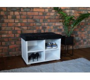 Tumba pentru incaltaminte Prime Furniture Megi Pik 65 (White/Black)