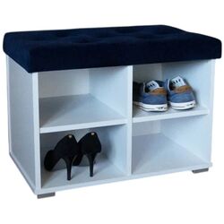 Тумба для обуви Prime Furniture Megi Pik 65 (White/Blue) Thumb