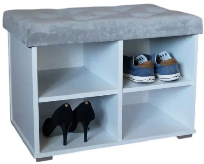 Tumba pentru incaltaminte Prime Furniture Megi Pik 65 (White/Gray) - 2