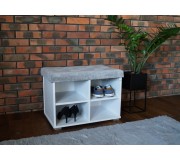 Tumba pentru incaltaminte Prime Furniture Megi Pik 65 (White/Gray)