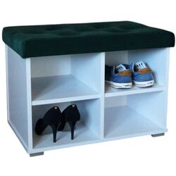 Tumba pentru incaltaminte Prime Furniture Megi Pik 65 (White/Green) Thumb