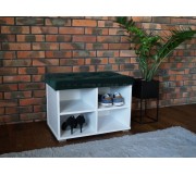 Tumba pentru incaltaminte Prime Furniture Megi Pik 65 (White/Green)