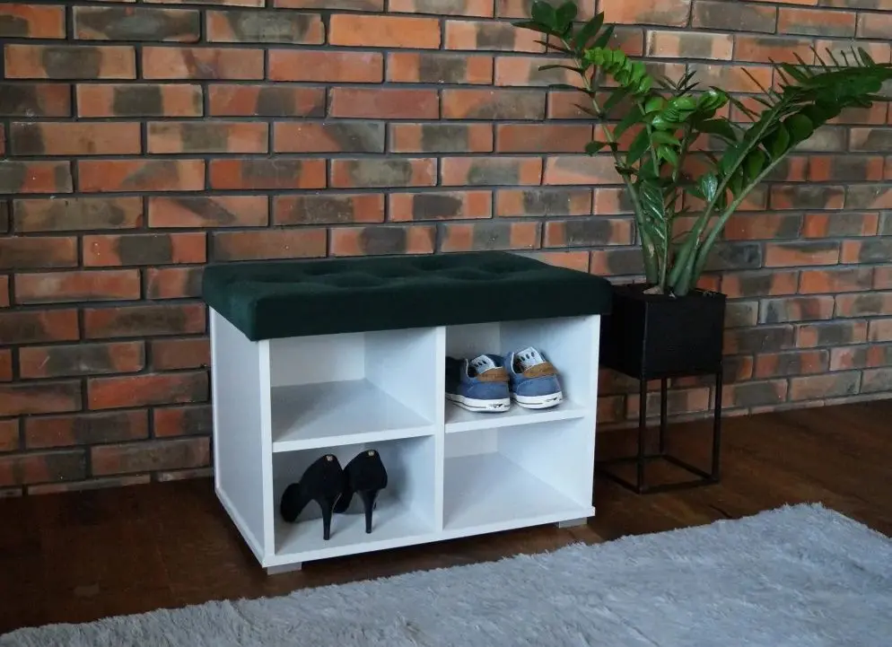 Tumba pentru incaltaminte Prime Furniture Megi Pik 65 (White/Green)