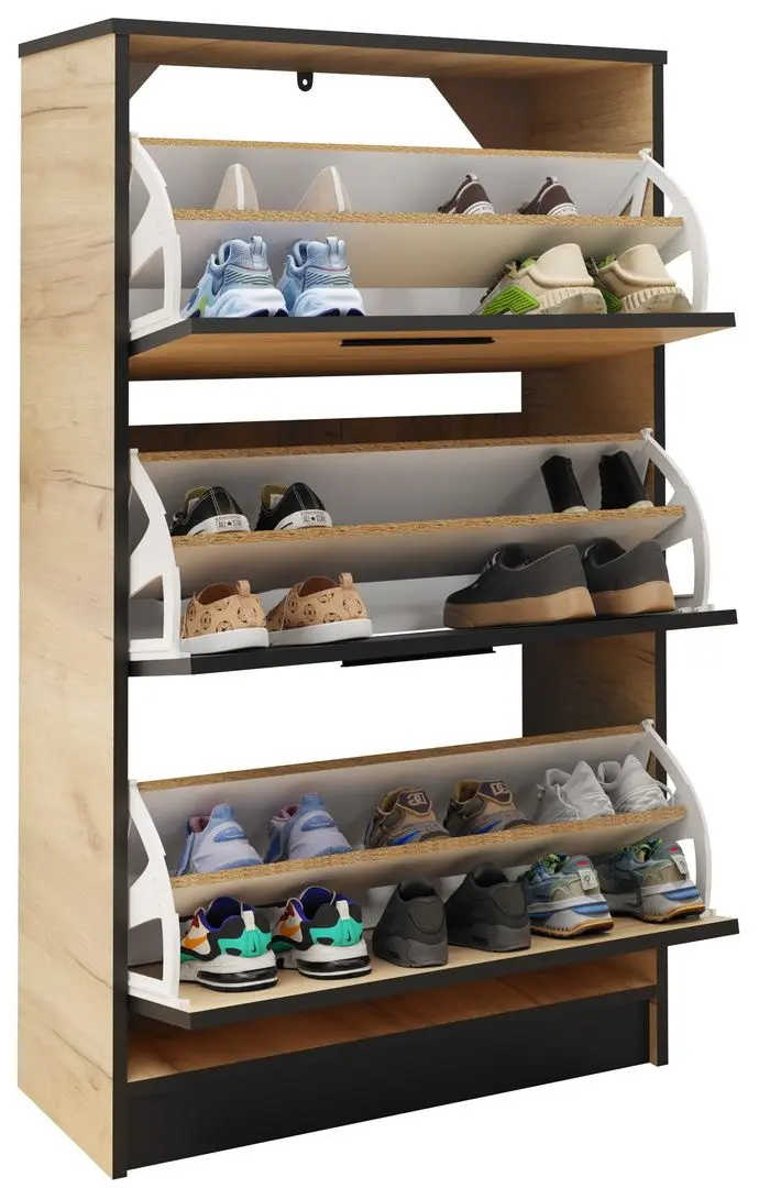 Tumba pentru incaltaminte Prime Furniture SZNB01 (Craft Oak Golden/Black) - 3