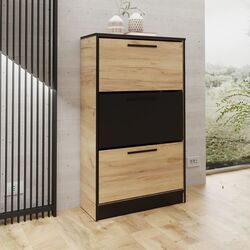 Тумба для обуви Prime Furniture SZNB01 (Craft Oak Golden/Black)