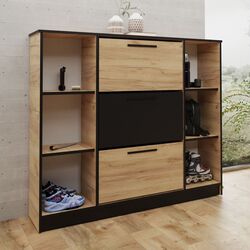 Тумба для обуви Prime Furniture SZNB02 (Craft Oak Golden/Black)