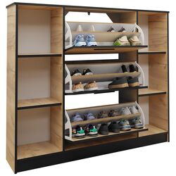 Tumba pentru incaltaminte Prime Furniture SZNB02 (Craft Oak Golden/Black) Thumb