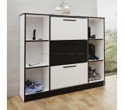 Tumba pentru incaltaminte Prime Furniture SZNB02 (White/Black)