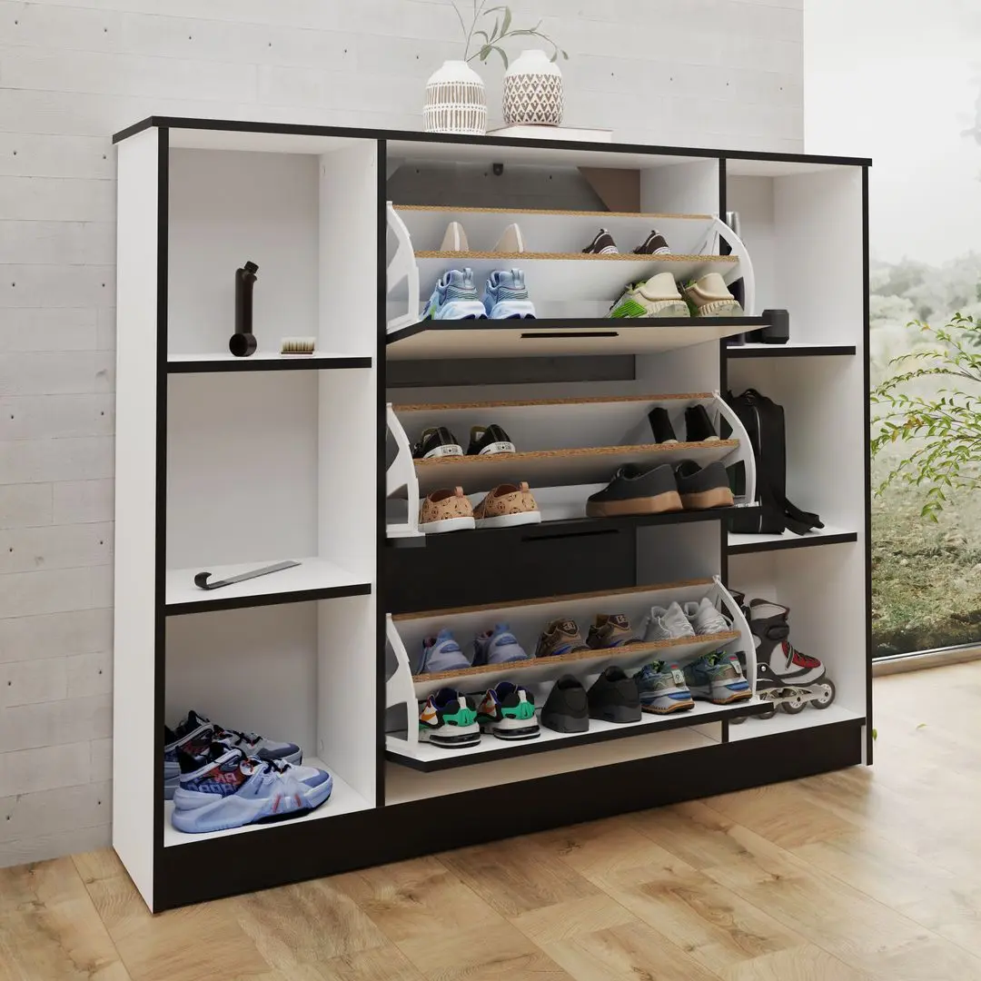 Тумба для обуви Prime Furniture SZNB02 (White/Black) - 3