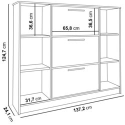 Tumba pentru incaltaminte Prime Furniture SZNB02D (Craft Oak Golden/Black) Thumb