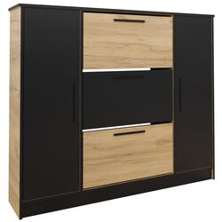 Tumba pentru incaltaminte Prime Furniture SZNB02D (Craft Oak Golden/Black) Thumb