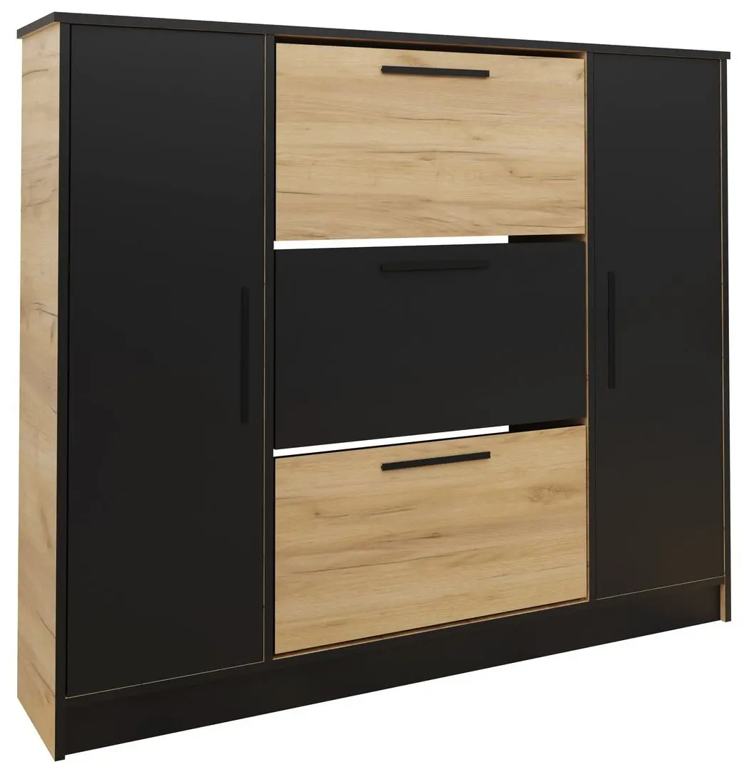 Tumba pentru incaltaminte Prime Furniture SZNB02D (Craft Oak Golden/Black) - 3