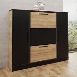Тумба для обуви Prime Furniture SZNB02D (Craft Oak Golden/Black)